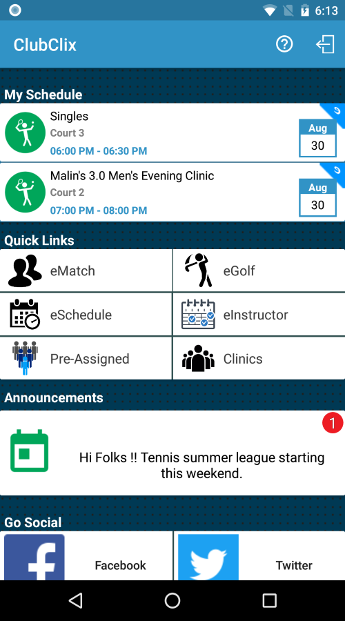 Clubclix Android App screenshot 1